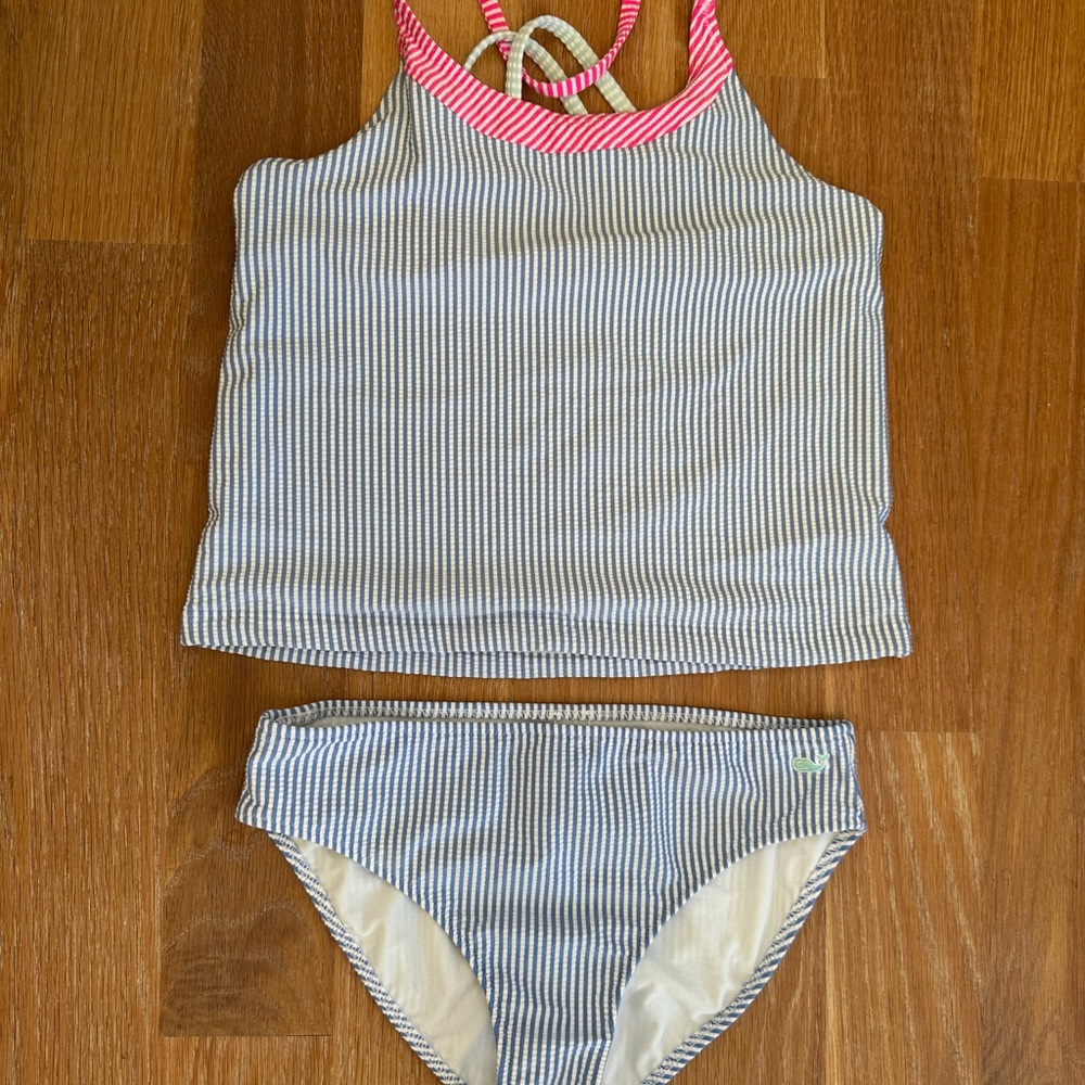 Vineyard Vines Striped Tankini Set Girls Size L
